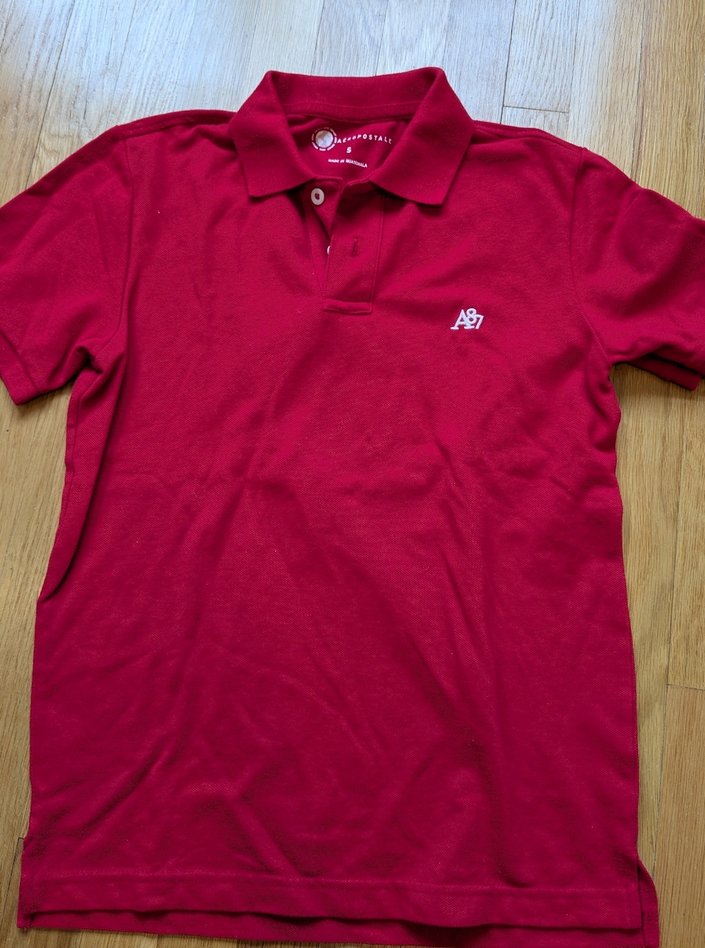 Aeropostale A87 Men's Bright Red Polo Shirt